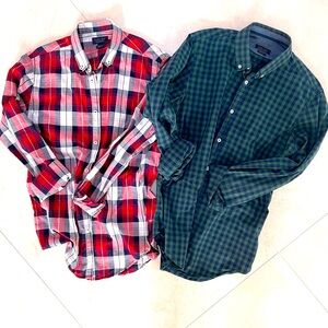 2 plaid cotton Men’s Zara button down shirts